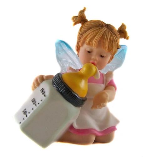 *My Little Kitchen Fairies: Milk Check Baby Girl Fairy Figurine, By Enesco - 2004