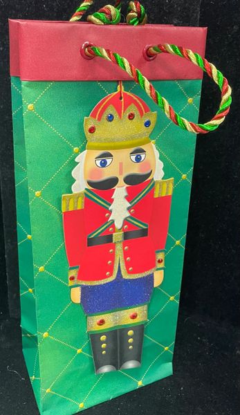 Christmas Nutcracker Wine Bottle Gift Bag, 1ct - Holiday Sale