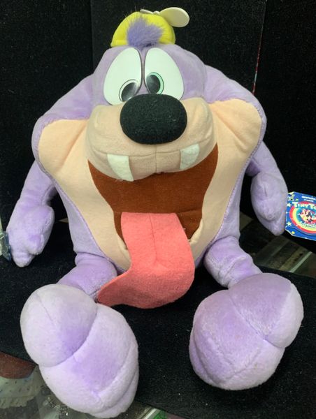 Rare Vintage Tiny Toon Taz Plush, Dizzy Devil, 15in - Lavender, By Applause - 1990