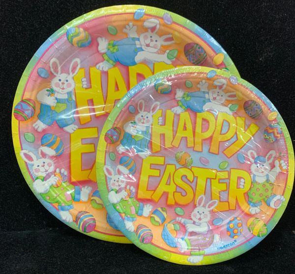 Happy Easter, Bunny Hop Party Plates, Cake & Luncheon, 8ct