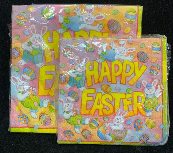 Happy Easter, Bunny Hop Party Napkins, Beverage & Luncheon, 16ct