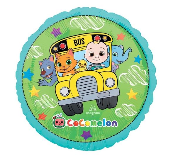 CoComelon Round Foil Balloon, 18in - School Bus - Licensed