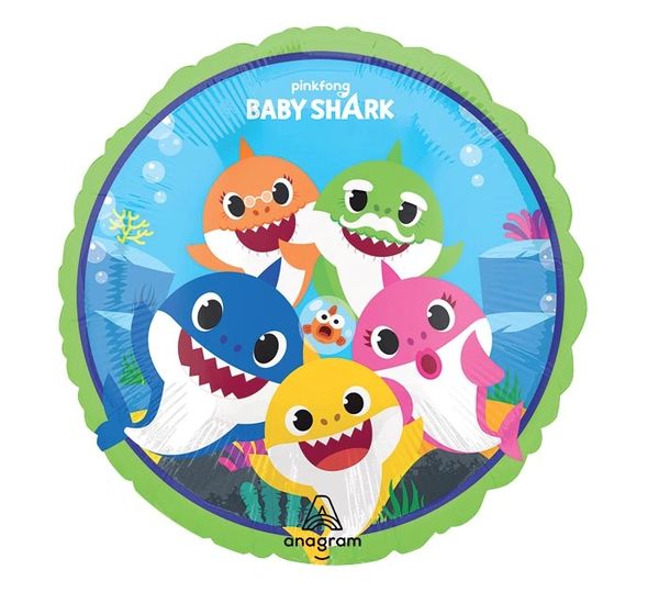 *Baby Shark Foil Balloon, 18in - Under the Sea