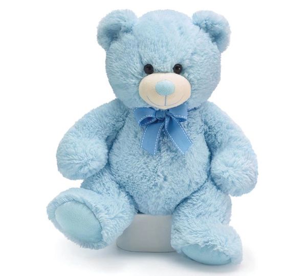 Blue Teddy Bear Plush, 16in - Welcome Baby Boy Gifts