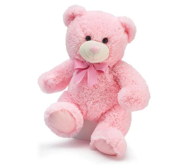 *Pink Teddy Bear Plush, 16in - Newborn Baby Girl Gifts - First Birthday - Baby Shower