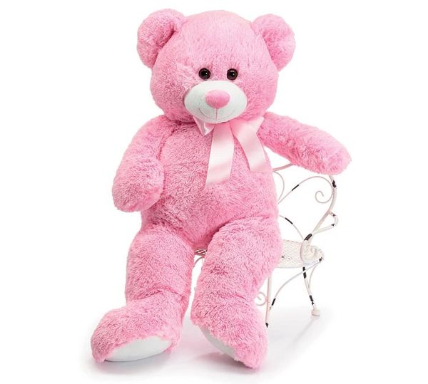 Jumbo Pink Teddy Bear Plush, 36in - Welcome Baby Girl Gifts