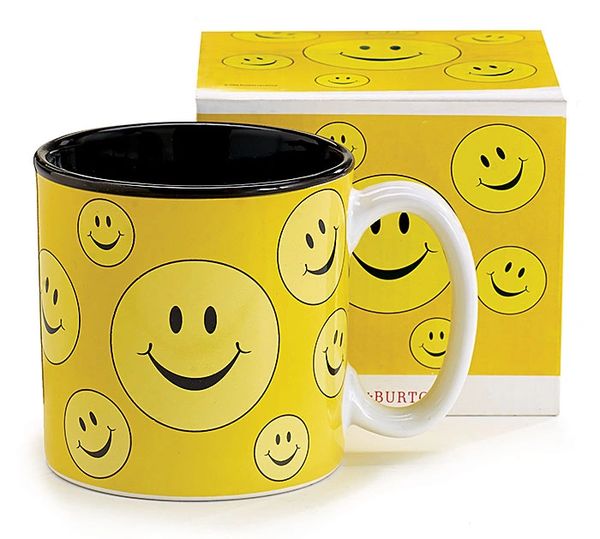 *Yellow Smiley Face Coffee Mug, Happy Cup - Emoji