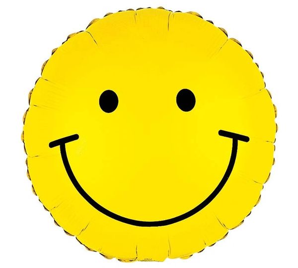 Smiley Face Stick Balloon, Air Filled, 4in