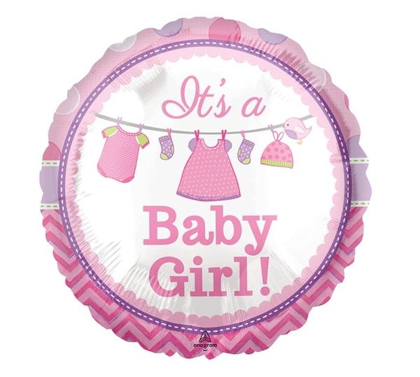 Its a Baby Girl! Stick Balloon, Air Filled, 4in - Pink - Welcome Baby