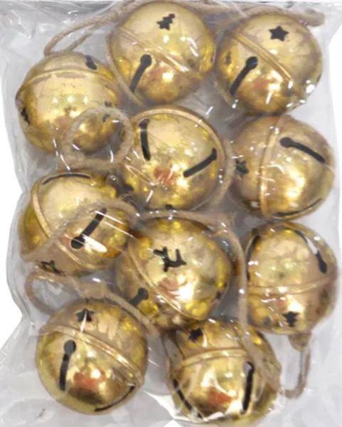 Gold Metal Jingle Bells Garland Decoration, 72in - Holiday Sale