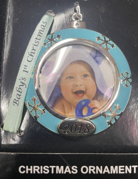2018 Baby’s 1st Christmas, Ornament - Blue Ribbon - Holiday Sale