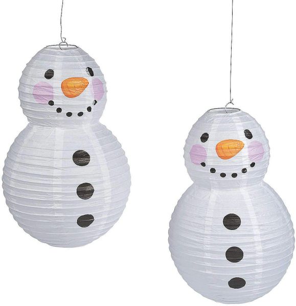 Snowman Shaped Lantern - Party Decor - Hanging Decor - Lanterns - Winter - 2 Pieces