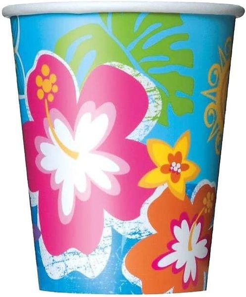 BOGO SALE - Luau Hula Beach Party Cups, 9oz - Hawaiian Luau