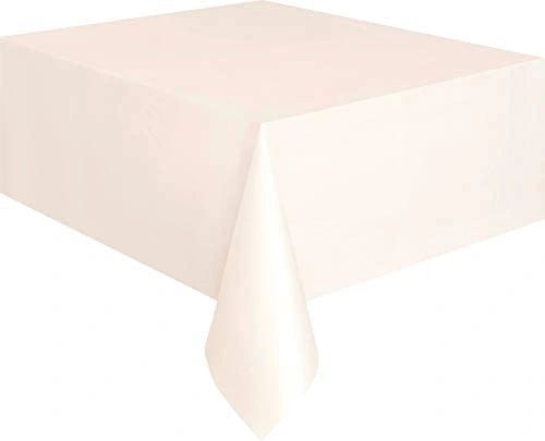 Solid Ivory Plastic Table Cover - 54x108in