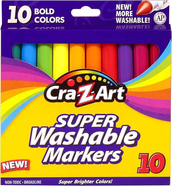 Cra-Z-Art Washable Broadline Markers, 10ct - Bold Colors