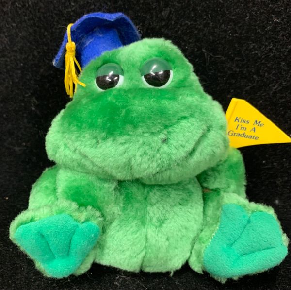 Green Graduation Frog Plush, 6in - Graduate with Cap - Kids Gift Ideas