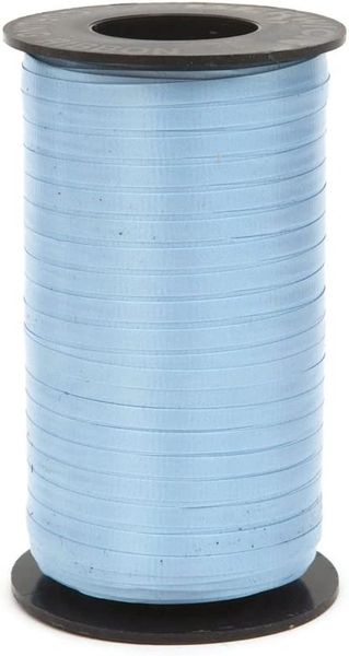 Blue Crimped Curling Ribbon, 3/16 Inch by 500 Yards - Light Blue Ribbon