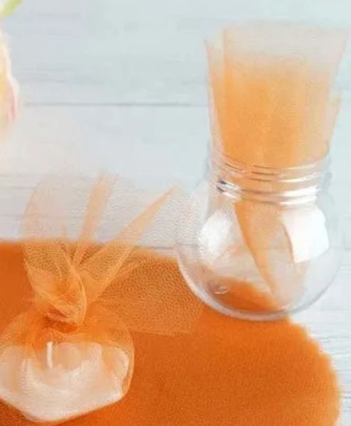 Orange Tulle Circles, 9in, 25pcs - Crafts - Favors