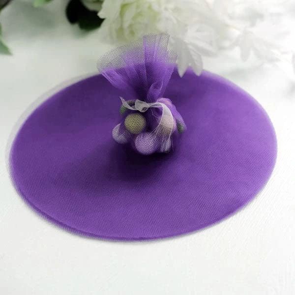 Purple Tulle Circles, 9in, 48pcs - Crafts - Favors