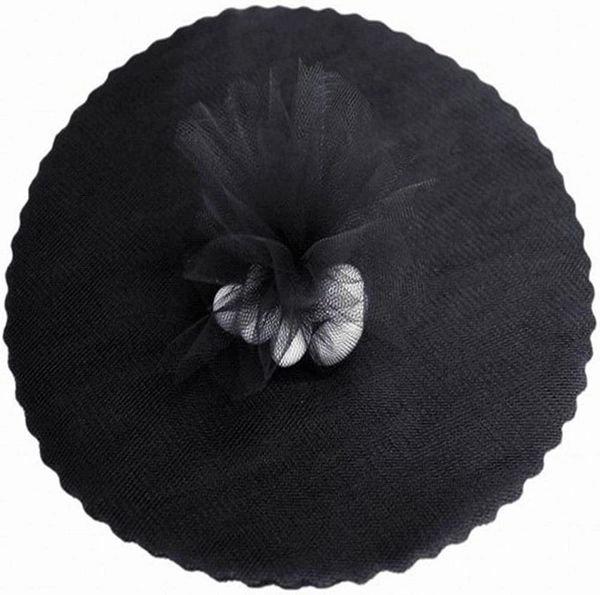Black Scalloped Tulle Circles, 9in, 25pcs - Crafts - Favors