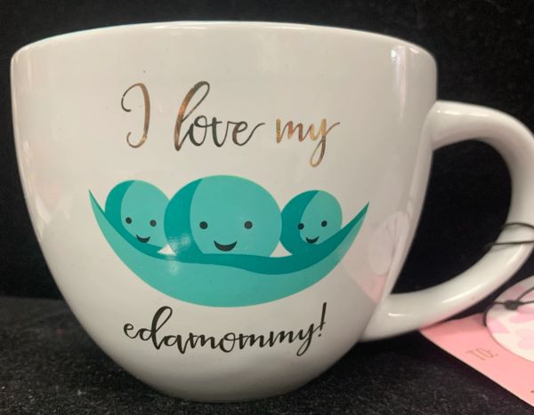 I love my edamommy Mom Mug - Ceramic Coffee Mug, Tea Cup, Flowers - Love, Floral Cups - Mom Gifts - Mothers Day