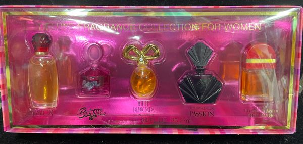 Deluxe Designer Fragrance Collection for Women - Perfume Gift Set - Curve, White Diamonds, Passion Mini Bottles - Mom Gifts - Christmas