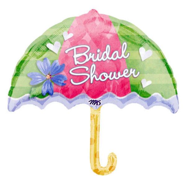 BOGO SALE - Jumbo Bridal Shower Umbrella Shape Foil Balloons, 30in