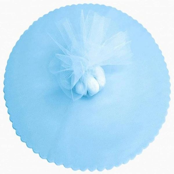 Blue Scalloped Edge Tulle Circles, 9in, 20pcs - Crafts - Favors