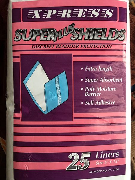 25 Xpress Super Plus Shield Liners 5x15in, 1 Pack - Adult Underwear, Garment Liners