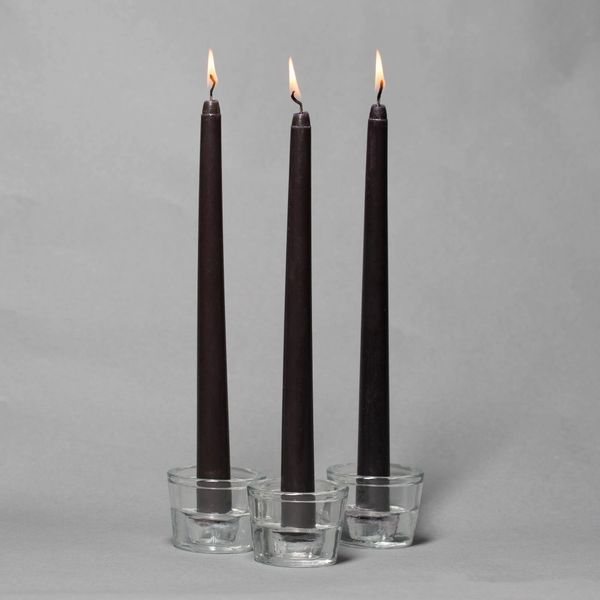 Ebony Black Taper Candles, 10in - 6ct - Halloween Decorations - under $20