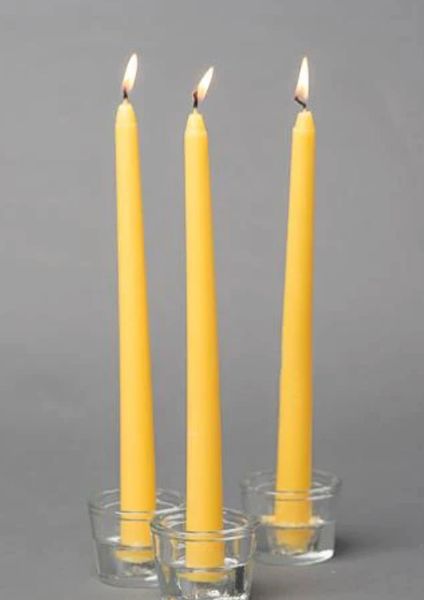 Sunshine Yellow Taper Candles, 10in - 6ct