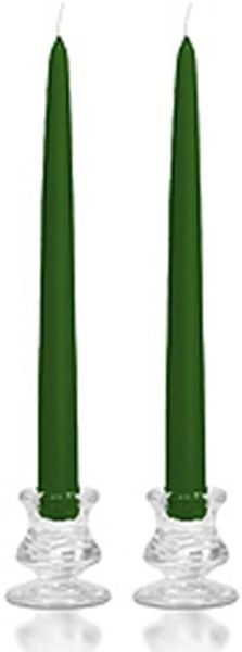 Forest Green Taper Candles, 10in - 6ct