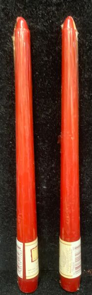 Scarlet Red Taper Candles, 10in - 6ct