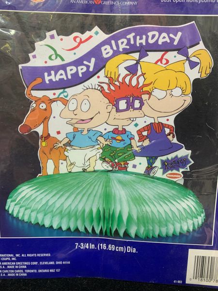 SALE - Rare Rugrats Happy Birthday Honeycomb Table Centerpiece, 7in - (1997)