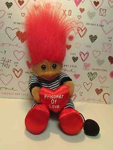 *Rare Prisoner of Love Soft Plush Troll Doll, Red Hair, 7in - by Russ Berrie