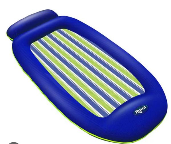 *AQUA Deluxe Comfort Pool Float Lounge for Adults with Head & Footrests, Blue