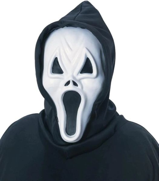 SALE - Glow in the Dark, Howling Ghost Face Scream Mask, Attached Hood - Halloween Sale