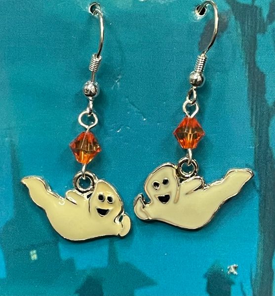 Halloween Ghost Earrings, Costume Jewelry - Novelty