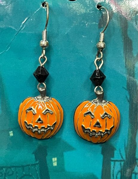 Halloween Pumpkin Earrings, Costume Jewelry - Novelty