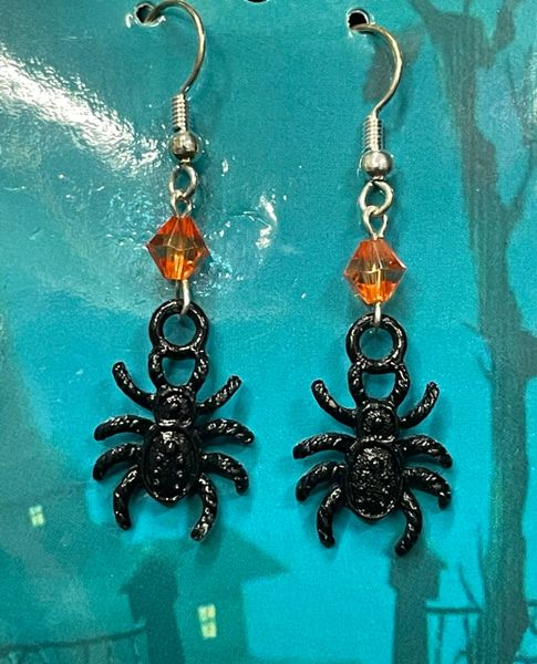 Halloween Spider Earrings, Costume Jewelry - Novelty