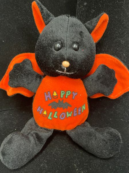 Black Cat Bat Plush, 10in - Halloween Novelty - under $20