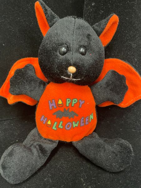 *Happy Halloween Black Plush Bat, 10in - Novelty Gifts