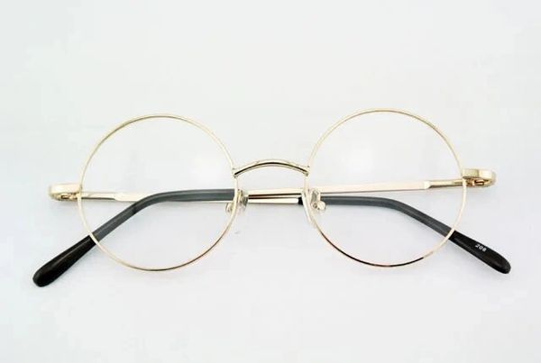 John Lennon Glasses - Old Fashioned Clear Round Gold - Halloween Sale