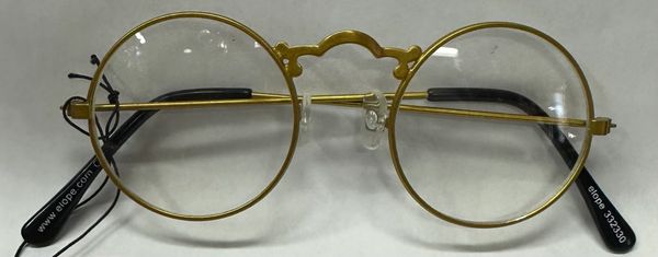 Old Fashioned Clear Round Gold Glasses - Purim - Halloween Spirit - under $20