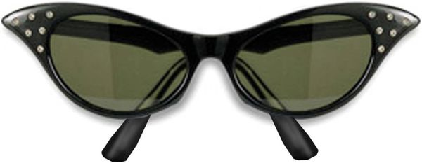 50s Rhinestone Cat Eyeglasses, Black - Purim - Halloween Spirit - under $20