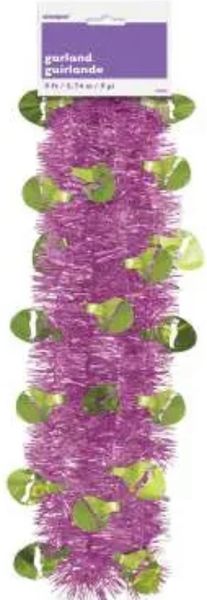 Pink Tinsel Garland Decoration, 9ft - 2 Garlands - Spring - Easter