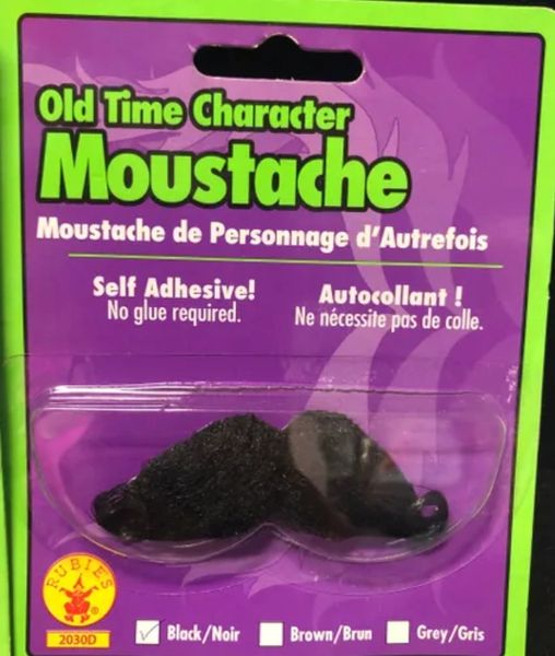 *Kids Old Timer Character Black Moustache (Mustache) - Halloween Costume Accessory