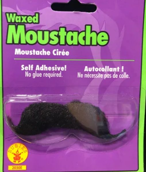 *Kids Waxed Character Black Moustache (Mustache) - Halloween