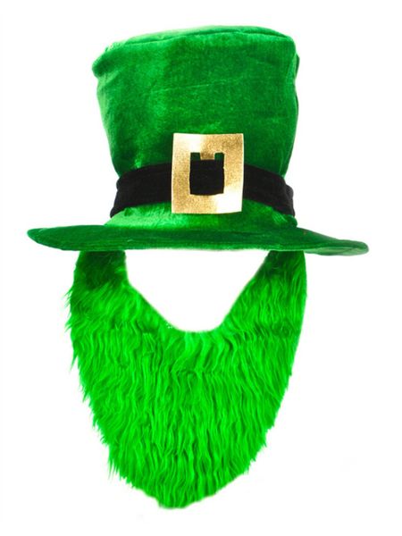 Green Leprechaun Hat & Beard - Saint Patrick's Day - Purim - Halloween Spirit - under $20