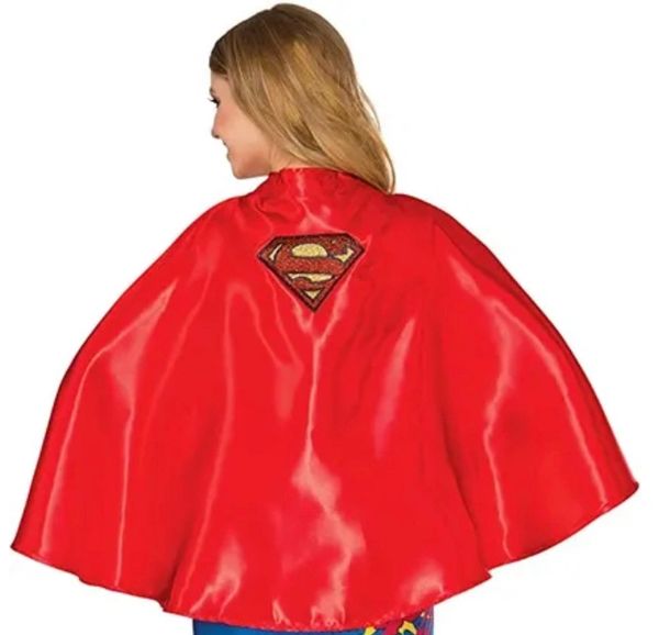 Short Red Supergirl Cape Accessory - Licensed - After Halloween Sale - under $20
